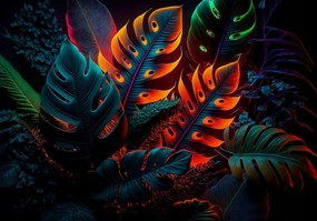 Fotótapéta Levelek virágok Monster pálmafák 416 x 254