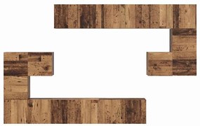 TV szekrény garnitúra 10 pcs Régi fa 60 x 30 x 30 cm Faanyag
