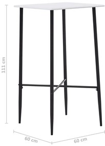 Fehér MDF bárasztal 60 x 60 x 111 cm