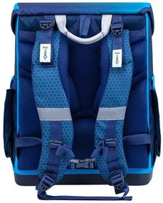 Iskolatáska, mágneszárral, BELMIL Compact Racing Blue Neon, versenyautó (BL40541AG12F)
