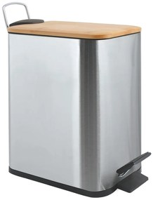 Matt ezüstszínű acél pedálos szemetes 5 l Erik – Spirella