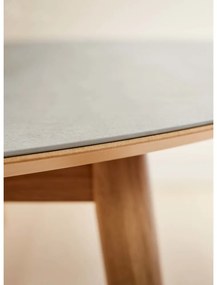 Kerek bővíthető étkezőasztal kerámia asztallappal és hosszabbító asztallappal ø 135 cm Meza – Hammel Furniture