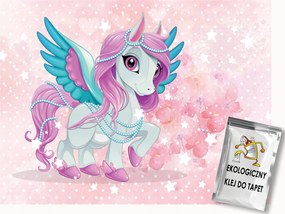 Fotótapéta Flizelina Gyerekek Ló Póni Virágok Csillagok Mese 400x280 ragasztó