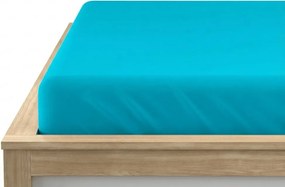 Jersey gumis lepedő lycrával türkiz 180 x 200 cm