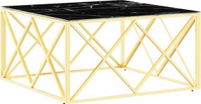 vidaXL ezüstszínű üveg és rozsdamentes acél dohányzóasztal 80x80x40 cm