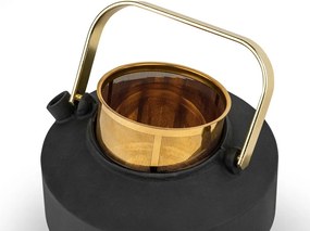 Fekete öntöttvas teáskanna szűrővel 1 l Shangdong – Bredemeijer