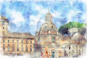 Kép - Santa Maria di Loreto temploma, Róma, Olaszország (90x60 cm)