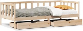 vidaXL tömör fenyőfa kanapéágy fiókkal 90 x 200 cm