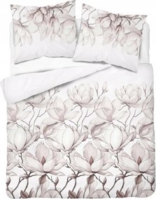 Szatén ágyneműhuzat 220x200 rózsaszín púder fehér virágok Home Satin