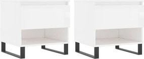 vidaXL 2 db magasfényű fehér szerelt fa dohányzóasztal 50 x 46 x 50 cm