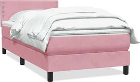vidaXL Box Spring ágy matraccal rózsaszín 100x220 cm bársony