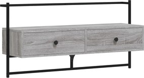vidaXL szürke sonoma színű szerelt fa fali TV szekrény 100,5x30x51 cm