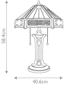 Elstead QZ-INDUS-TL - Asztali lámpa INDUS 2xE27/60W/230V borostyán üveg