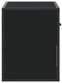 fekete szerelt fa és fém TV-szekrény 60 x 31 x 39,5 cm