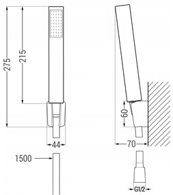 Mexen MINO fürdőszett R77, fekete, 72403R77-70