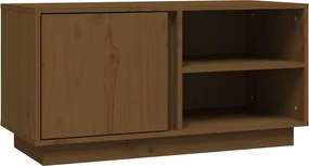 vidaXL mézbarna tömör fenyőfa TV-szekrény 80x35x40,5 cm