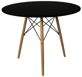 Fekete étkezőasztal OSLO 90x90