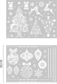 Karácsonyi hópehely matrica ablakra 30x40cm