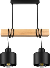 Mennyezeti Függő Lámpa Csillár Plafon Led Loft Fa Gerenda Fekete Túlnyúlás