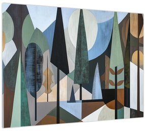 Üveg kép - Természetes geometriai absztrakció II. (70x50 cm)