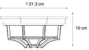 Rusztikus mennyezeti lámpa rozsdabarna 21,3 cm IP44 - Bri