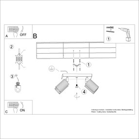 Sollux SL.1602 - Spotlámpa KARBON 4xGU10/10W/230V krémes