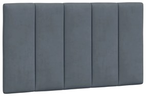 sötétszürke bársony fejtámla párna 80 cm