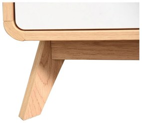 Fehér-natúr színű TV-állvány tölgyfa dekorral 100x40 cm Caitlin – Støraa