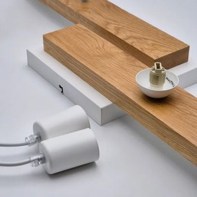 Csillár zsinóron CORTINA 2xE27/15W/230V + 2xG9/5W/230V fehér/tölgy