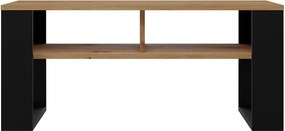 2P dohányzóasztal, tölgy-fekete