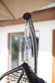 Fekete függőszék KOKON állvánnyal, világos párna