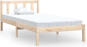 vidaXL Small Single tömör fenyőfa ágykeret 75 x 190 cm
