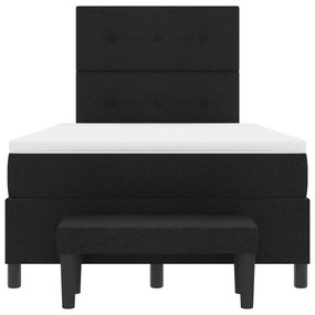 Boxspring ágy matraccal és paddal fekete 120x190 cm szövet