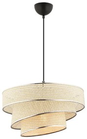 Kábeles csillár COUPER 1xE27/60W/230V, krémszínű/fényes króm