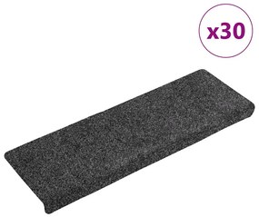 30 db szürke öntapadó lépcsőszőnyeg 65x21x4 cm