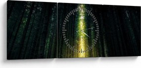 Sötét erdő képe (órával) (90x30 cm)