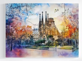 Canvas Város Barcelona Székesegyház Sagrada Familia 80x60