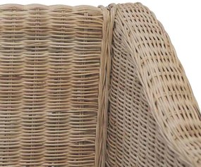 2 személyes természetes rattan kanapé párnával