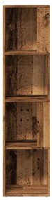 antik fa színű szerelt fa sarokszekrény 33 x 33 x 132 cm