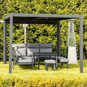 LUXE pergola 4x4m antracit LED világítással