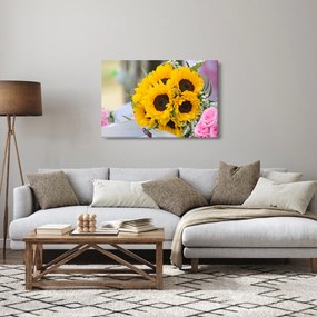 Napraforgós esküvői csokor képe (90x60 cm)