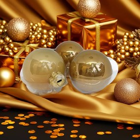 Gold üveg karácsonyi gömb szett arany 12*6cm