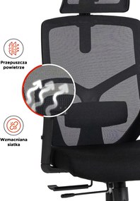 Forgószék ergonomikus fekete. BENTO