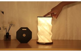 Fekete LED asztali lámpa (magasság 18 cm) Twist Hexagon – Gingko