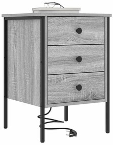 Éjjeli Szekrények 2 pcs Szürke sonoma 42 x 41 x 61 cm Faanyag