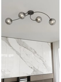 Felületre szerelhető csillár  VIBRA 4xE14/10W/230V fekete/szürke