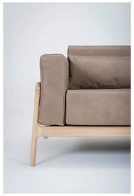 Fawn világosbarna kanapé bivalybőrből, tömör tölgyfa szerkezettel, 180 cm - Gazzda
