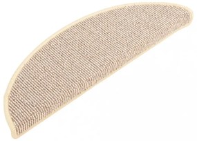 15 db fehér és barna félkör alakú lépcsőszőnyeg 56 x 17 x 3 cm