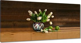 Vászonkép 180x90 Tulipánok vázában