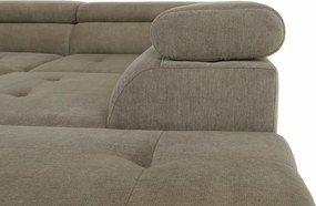 Ülőgarnitúra, világosbarna melír, szövet, jobbos, BUTON P